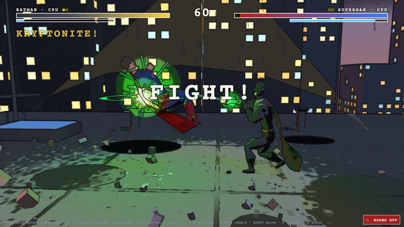 Batman's grapnel line latched onto Superman, yanking him off his feet.