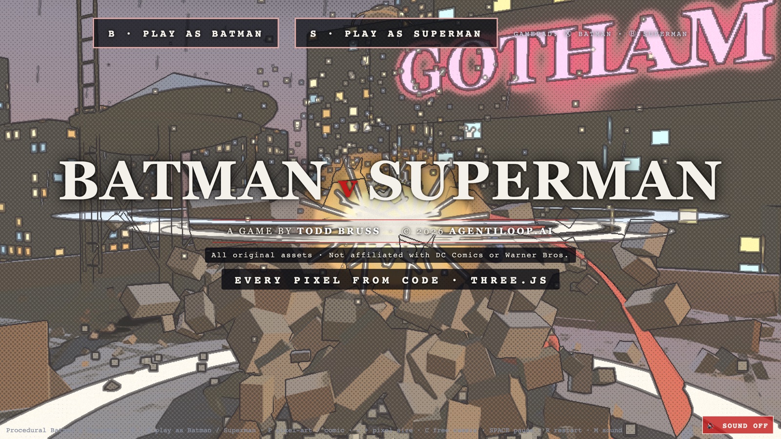 The BvS title card: BATMAN v SUPERMAN in big letters over the rooftop at the end of the opening film.