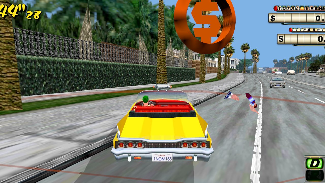 CrazyTaxi driving through the Arcade city